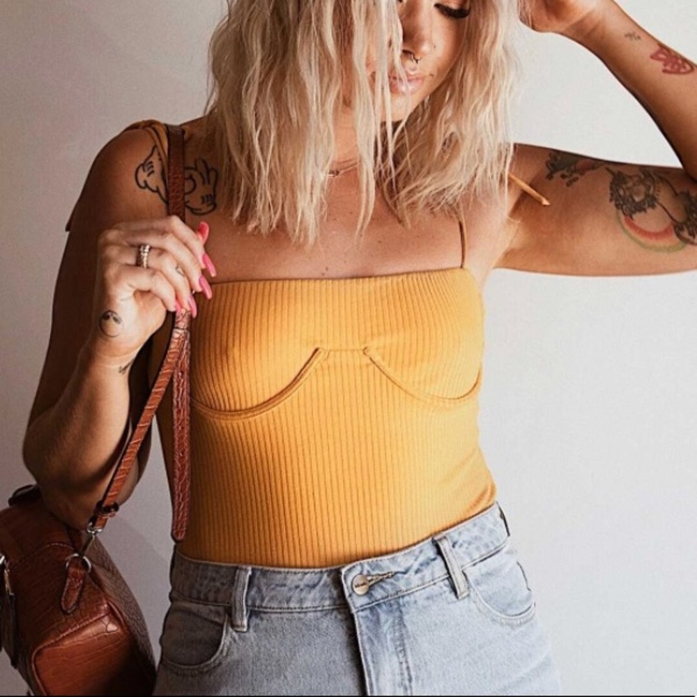 Princess Polly Makarska Mustard Bodysuit